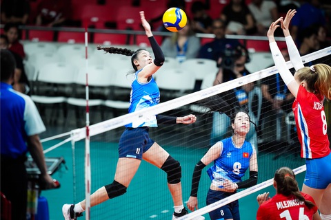 Thua Czech ở bán kết, tuyển bóng chuyền nữ Việt Nam tranh hạng 3 với Bỉ- Ảnh 1. Tuyển nữ Việt Nam dù rất nỗ lực nhưng không thể tạo nên bất ngờ trước CH Czech - Ảnh: volleyballworld