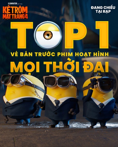 'Kẻ trộm Mặt trăng 4' oanh tạc phòng vé Việt sau 2 ngày ra rạp- Ảnh 2. Despicable me 4 lập kỷ lục bán vé trước cho phim hoạt hình tại Việt Nam. Ảnh: CGV