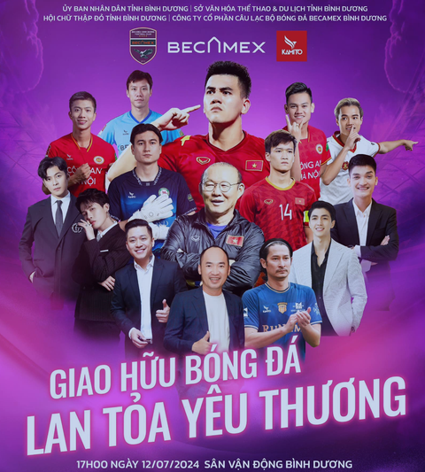 HLV Park Hang Seo dẫn các ngôi sao Việt Nam đá bóng làm từ thiện- Ảnh 1. Poster quảng cáo trận đấu từ thiện - Ảnh: BTC