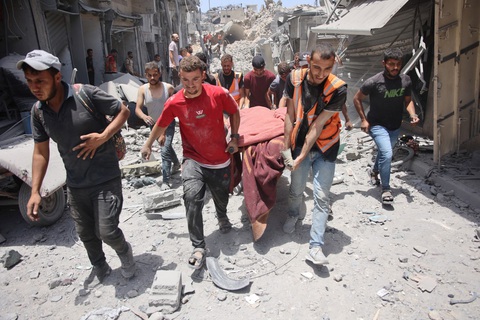 Một khu vực bị Israel đánh sập ở Thành phố Gaza ngày 4-7 - Ảnh: AFP Một khu vực bị Israel đánh sập ở thành phố Gaza ngày 4-7 - Ảnh: AFP