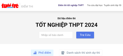 Trang xem điểm thi của báo Tuổi Trẻ Trang xem điểm thi của báo Tuổi Trẻ