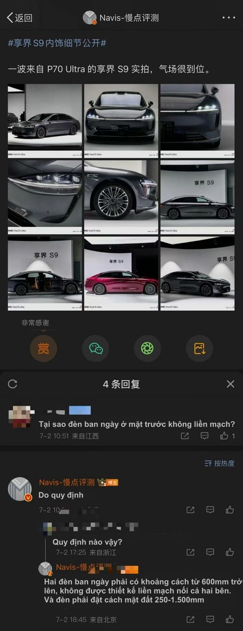 'Drama' bùng nổ làng xe Trung Quốc từ câu hỏi vu vơ của dân mạng- Ảnh 2. Phần trả lời gây cơn sóng gió làng xe Trung Quốc những ngày qua - Ảnh chụp màn hình đã được dịch lại