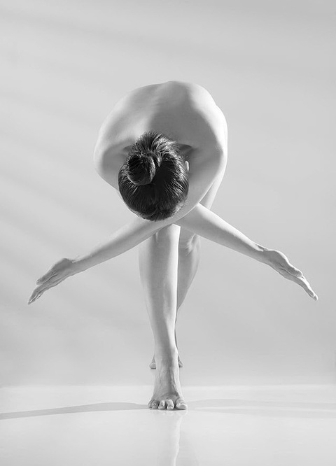 Triển lãm yoga khỏa thân của nghệ sĩ nhiếp ảnh Thái Phiên tại Đà Lạt- Ảnh 7. Một tác phẩm trong triển lãm Nắng sau rèm
