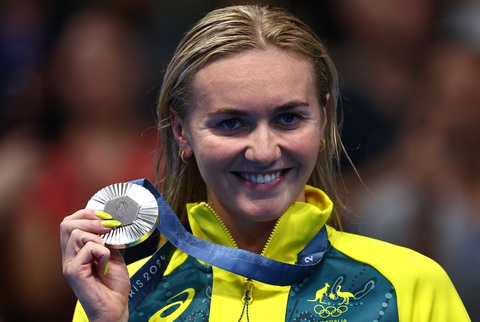 Sao bơi lội đổ lỗi thất bại vì điều kiện ăn ở, ban tổ chức Olympic 2024 nói gì?- Ảnh 1. Ariarne Titmus đổ lỗi chỉ lấy được HCB nội dung 200m tự do vì điều kiện ăn ở tại làng VĐV Olympic - Ảnh: REUTERS