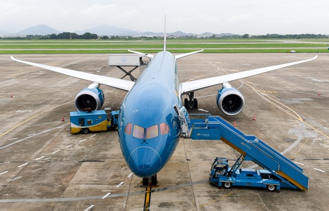 Khách quốc tế tăng, Vietnam Airlines đạt kết quả kinh doanh khả quan- Ảnh 4. Chiếc Boeing 787-10 thứ năm gia nhập đội bay thân rộng 30 chiếc của Vietnam Airlines - Ảnh: VNA