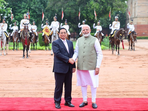 Thủ tướng Ấn Độ Narendra Modi và Thủ tướng Phạm Minh Chính - Ảnh: VGP Ấn Độ tổ chức trang trọng lễ đón Thủ tướng Phạm Minh Chính thăm cấp Nhà nước- Ảnh 5.