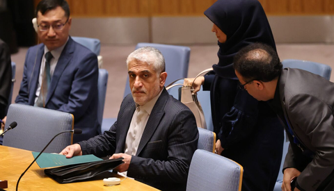 Iran tố Mỹ liên quan vụ ám sát thủ lĩnh Hamas Ismail Haniyeh- Ảnh 1. Đại sứ Saeed Iravani của Iran tại cuộc họp của Hội đồng Bảo an Liên Hiệp Quốc ngày 31-7 tại thành phố New York, Mỹ - Ảnh: GETTY IMAGES