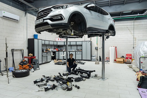 Phục hồi dàn gầm Hyundai Santa Fe 2016 sau 100.000km- Ảnh 1. Phục hồi dàn gầm Hyundai Santa Fe 2016 sau 100.000km- Ảnh 1.