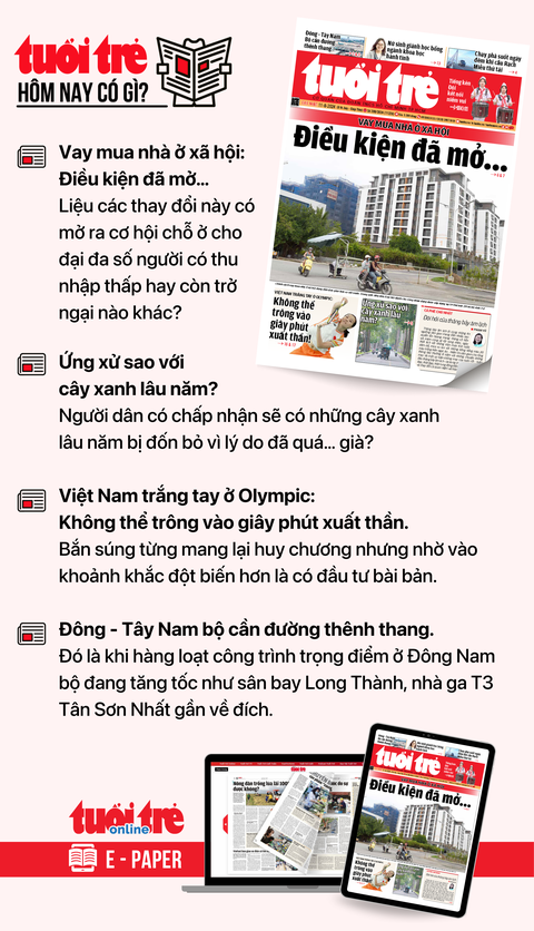 Tin tức sáng 11-8: Đại hạ giá khoản nợ nghìn tỉ của 'đại gia' năng lượng, rao mãi vẫn ế- Ảnh 10. Tin tức chính trên Tuổi Trẻ nhật báo hôm nay 11-8. Để đọc Tuổi Trẻ báo in phiên bản E-paper, mời bạn đăng ký Tuổi Trẻ Sao TẠI ĐÂY