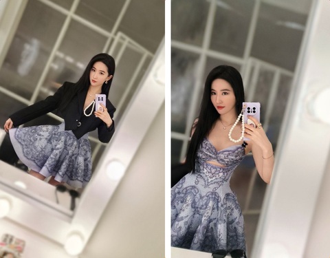 Nhan sắc Lưu Diệc Phi lần đầu đi livestream bán hàng gây sốt- Ảnh 5. Gương mặt bầu bĩnh của Lưu Diệc Phi bỗng thon dài bất ngờ khi nữ diễn viên chỉnh sửa ảnh