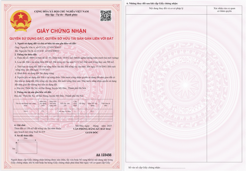 Sổ đỏ mẫu mới nhiều khác biệt mẫu cũ, còn hai trang, có thêm mã quét QR- Ảnh 2. Mẫu sổ đỏ mới được Bộ Tài nguyên và Môi trường giới thiệu trong dự thảo thông tư để lấy ý kiến thời điểm tháng 5-2024