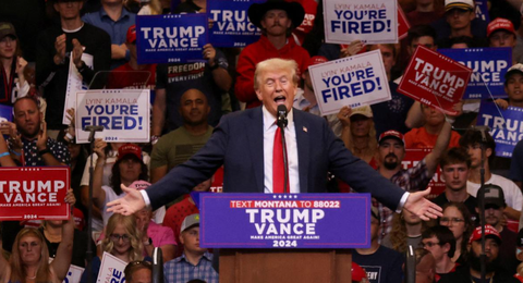 Tỉ phú Elon Musk sắp phỏng vấn tỉ phú Trump trên mạng X- Ảnh 1. Cựu tổng thống Mỹ Donald Trump - Ảnh: REUTERS