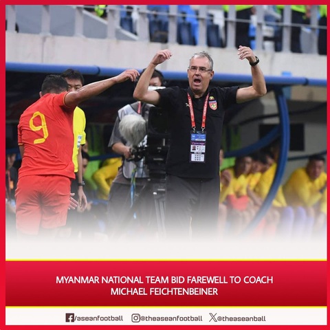 Đội tuyển Myanmar chia tay HLV Michael Feichtenbeiner- Ảnh 1. Thông tin đội tuyển Myanmar chia tay HLV Michael Feichtenbeiner được đăng tải trên trang Asean Football - Ảnh: FB