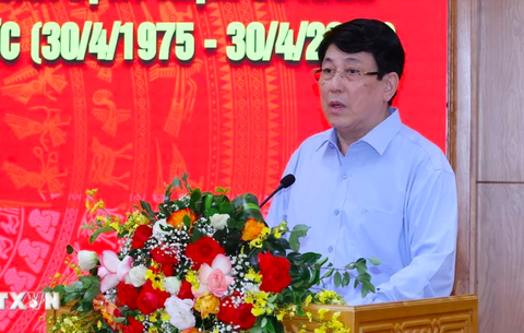 Ông Lương Cường, Ủy viên Bộ Chính trị, Thường trực Ban Bí thư, Trưởng Ban Chỉ đạo phát biểu chỉ đạo buổi làm việc - Ảnh: TTXVN Ông Lương Cường - ủy viên Bộ Chính trị, thường trực Ban Bí thư, trưởng Ban Chỉ đạo - phát biểu chỉ đạo buổi làm việc - Ảnh: TTXVN
