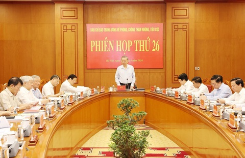 Thông điệp của Tổng Bí thư, Chủ tịch nước Tô Lâm- Ảnh 1. Quang cảnh phiên họp thứ 26 của Ban Chỉ đạo - Ảnh: TTXVN