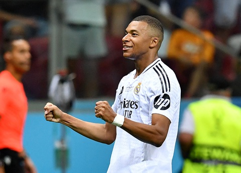 Mbappe ghi bàn giúp Real Madrid đoạt Siêu cúp châu Âu 2024- Ảnh 1. Mbappe ghi bàn giúp Real Madrid đoạt Siêu cúp châu Âu 2024- Ảnh 1.