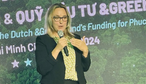 Một quỹ châu Âu tài trợ hàng chục triệu đô vào công ty nông nghiệp Việt- Ảnh 1. Bà Natalia Pasishnyk, giám đốc phát triển bền vững Quỹ đầu tư &Green, chia sẻ lý do chọn tài trợ vốn cho công ty nông nghiệp Việt - Ảnh: THẢO THƯƠNG