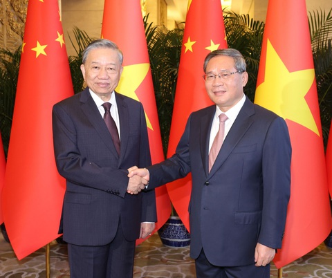 Tổng Bí thư, Chủ tịch nước Tô Lâm hội kiến ông Triệu Lạc Tế, ông Vương Hộ Ninh - Ảnh 5. Tổng Bí thư, Chủ tịch nước Tô Lâm hội kiến ông Lý Cường, Vương Hộ Ninh, Triệu Lạc Tế - Ảnh 3.