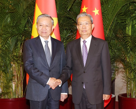 Tổng Bí thư, Chủ tịch nước Tô Lâm hội kiến ông Triệu Lạc Tế, ông Vương Hộ Ninh - Ảnh 1. Tổng Bí thư, Chủ tịch nước Tô Lâm hội kiến các lãnh đạo chủ chốt của Trung Quốc - Ảnh 1.