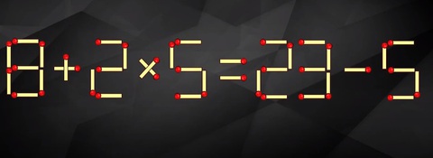 Thử tài IQ: Di chuyển một que diêm để 9+2x5=23-6 thành phép tính đúng - Ảnh 1.