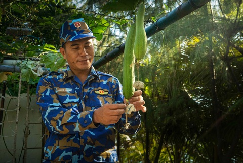 Treo đá cho mướp - tác giả Thân Văn Hải Cuộc sống quân và dân Trường Sa qua ảnh- Ảnh 12.