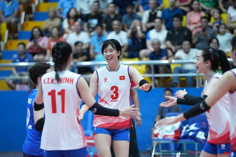 Bóng chuyền nữ Việt Nam thắng vất vả Philippines ngày ra quân SEA V-League- Ảnh 1. Gặp khó khăn trước Philippines, tuyển bóng chuyền nữ Việt Nam vẫn giành được chiến thắng - Ảnh: BCVN