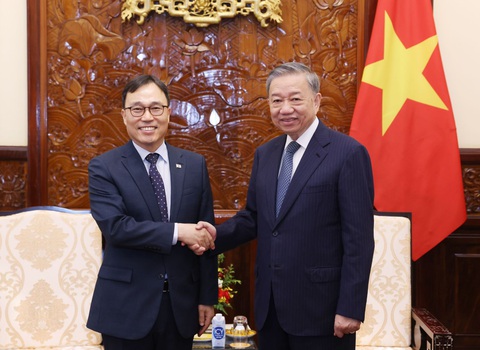 Hàn Quốc muốn phát triển nhà máy điện hạt nhân ở Việt Nam- Ảnh 1. Chủ tịch nước Tô Lâm tiếp Đại sứ Hàn Quốc tại Việt Nam Choi Youngsam - Ảnh: TTXVN