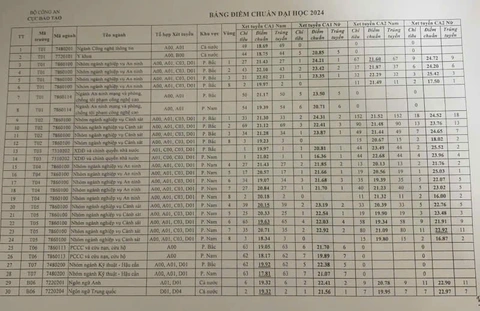 Công bố điểm chuẩn vào các học viện, trường Công an nhân dân - Ảnh 2.