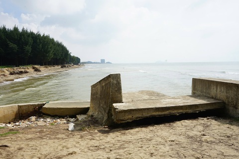 Bờ biển ở Thanh Hóa bị xâm thực, sạt lở nghiêm trọng - Ảnh 3.