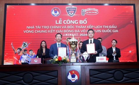 Công bố nhà tài trợ chính Giải Bóng đá vô địch U15 quốc gia - Cúp Acecook 2024 - Ảnh 1.