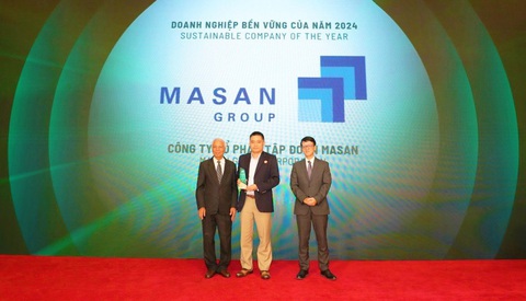 Đạt cả 3 yếu tố ESG, Masan Group đứng hàng đầu khối doanh nghiệp niêm yết - được vinh danh “Top 50 Doanh nghiệp phát triển bền vững tiêu biểu Việt Nam 2024” Tăng trưởng xanh giúp Masan Group hút vốn ngoại- Ảnh 1.