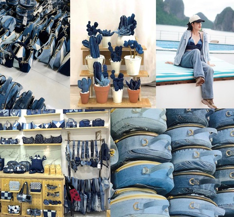 Cuộc thi Tái tạo xanh: Tái chế đồ jeans như một lẽ sống- Ảnh 2. Sản phẩm tái chế jeans của Hải Yến vô cùng đa dạng