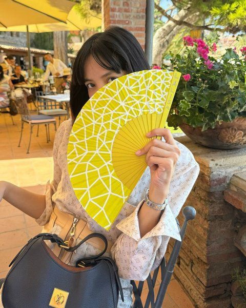 Fan sốc khi Lisa cầm quạt giấy hơn trăm triệu dạo phố- Ảnh 3. Người hâm mộ sốc khi Lisa dùng phụ kiện hàng khủng đi lang thang trên phố