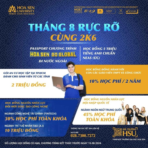 Đại học Hoa Sen công bố nhiều gói hỗ trợ cho tân sinh viên- Ảnh 1. Đại học Hoa Sen công bố nhiều gói hỗ trợ cho tân sinh viên- Ảnh 1.