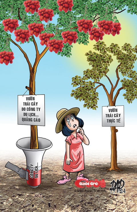 Tôi đi tour du lịch ăn trái cây no nê!- Ảnh 1. Tôi đi du lịch ăn trái cây no nê - Tranh: DAD