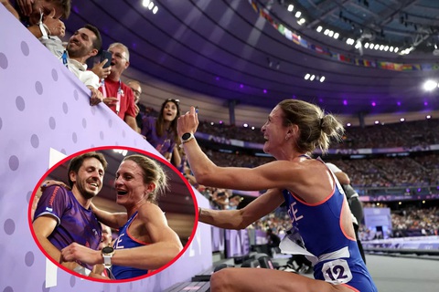 Nữ VĐV Pháp ở Olympic cầu hôn bạn trai sau khi phá kỷ lục châu Âu- Ảnh 1. Alice Finot cầu hôn bạn trai sau khi phá kỷ lục châu Âu tại Olympic 2024