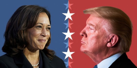 Bầu cử tổng thống Mỹ như phim hành động nghẹt thở- Ảnh 1. Phó tổng thống Mỹ Kamala Harris và ứng viên tranh cử Đảng Cộng hòa Donald Trump - Ảnh: HILL
