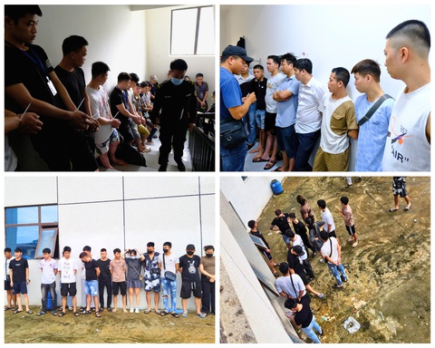 Đường dây lừa đảo quốc tế chuyên gọi điện thoại lừa người Việt hoạt động ra sao?- Ảnh 1. Đường dây lừa đảo bị bắt giữ khi đang hoạt động tại Đặc khu kinh tế Bò Kẹo (Lào) - Ảnh: CACC
