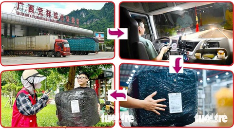 Hành trình đơn hàng được vận chuyển từ cửa khẩu Trung Quốc về đến Hà Nội (Việt Nam) và giao tận tay cho khách hàng - Ảnh: BÔNG MAI Nhờ đâu hàng Trung Quốc về Việt Nam thần tốc, giá rẻ?- Ảnh 1.
