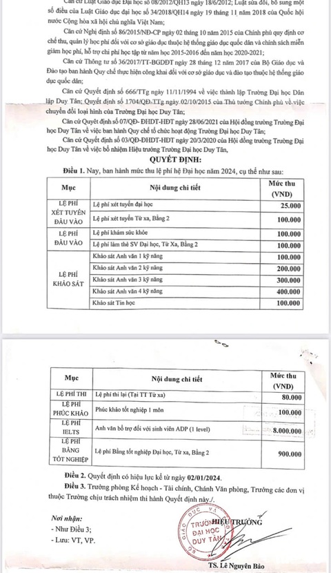Trường đại học thu 900.000 đồng để in bằng tốt nghiệp, cao hay thấp?- Ảnh 3. Trong quyết định thu lệ phí, học viên này cho rằng khoản lệ phí bằng tốt nghiệp là quá cao - Ảnh: ĐOÀN NHẠN