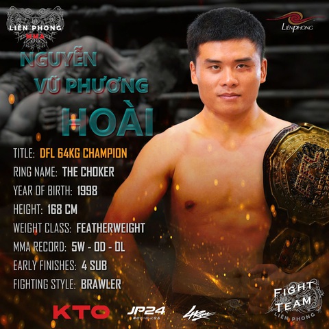 Đệ tử của Johnny Trí Nguyễn nỗ lực tìm danh hiệu thứ 2 từ đòn siết cổ- Ảnh 2. Hồ sơ chi tiết của Hoài