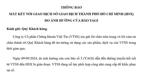 Bão Yagi làm một công ty chứng khoán ở Hà nội mất kết nối với HoSE - Ảnh 1.