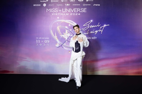 Mai Ngô bắn rap ngay trên thảm đỏ Bán kết Miss Universe Vietnam 2024 - Ảnh 4.