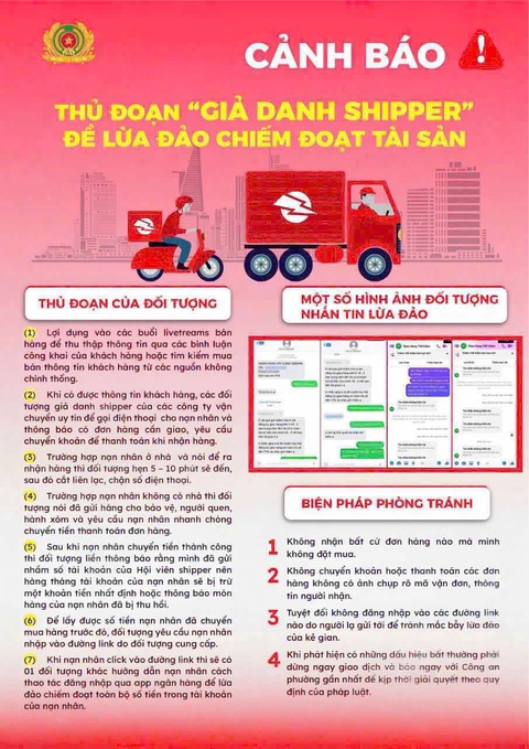 Công an TP Thủ Đức cảnh báo giả danh shipper lừa nhiều người dân chiếm đoạt tài sản - Ảnh 1.