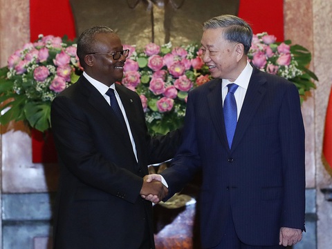 Tổng Bí thư, Chủ tịch nước Tô Lâm chủ trì lễ đón Tổng thống Guinea-Bissau - Ảnh 6. Tổng Bí thư, Chủ tịch nước Tô Lâm chủ trì lễ đón Tổng thống Guinea-Bissau - Ảnh 7.