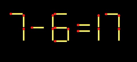 Thử tài IQ: Di chuyển một que diêm để 7-6=17 thành phép tính đúng - Ảnh 1.