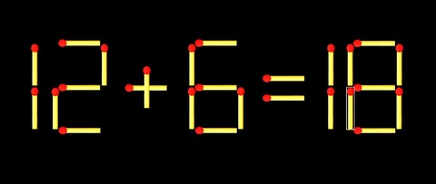 Thử tài IQ: Di chuyển một que diêm để 6+12=7 thành phép tính đúng - Ảnh 1.