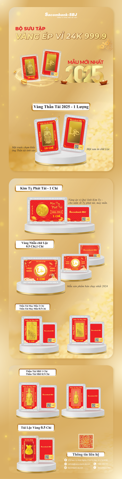 Sacombank - SBJ ra mắt bộ sưu tập vàng ép vỉ Thần Tài 2025 - Ảnh 1.