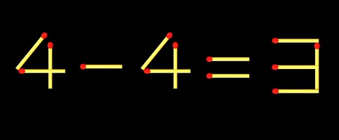 Thử tài IQ: Di chuyển một que diêm để 4-4=3 thành phép tính đúng - Ảnh 1.