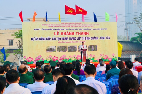 TP.HCM: Khánh thành nghĩa trang liệt sĩ Bình Chánh - Bình Tân mừng 50 năm thống nhất đất nước - Ảnh 1.